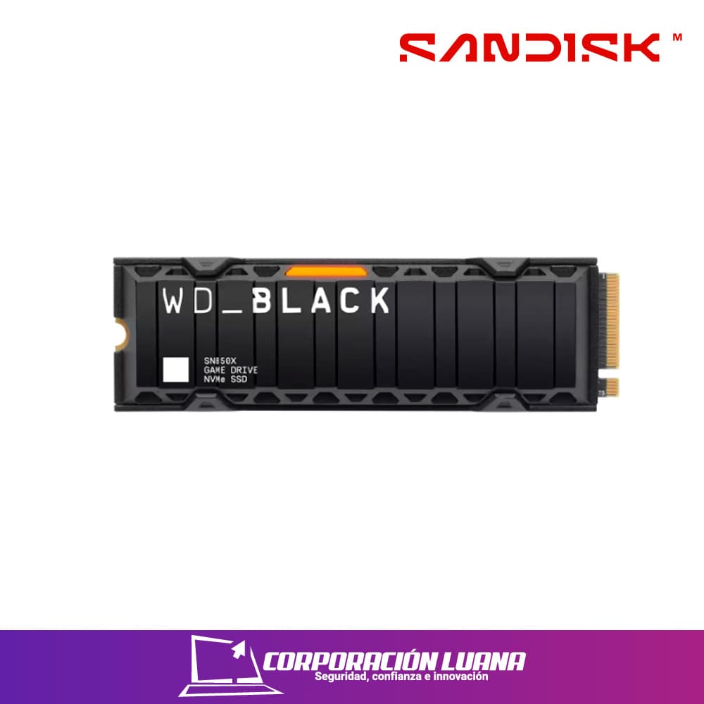 SSD WESTERN DIGITAL SN850X 2TB ( WDS200T2XHE-00BCA0 ) BLACK | NVME | C/DISIPADOR