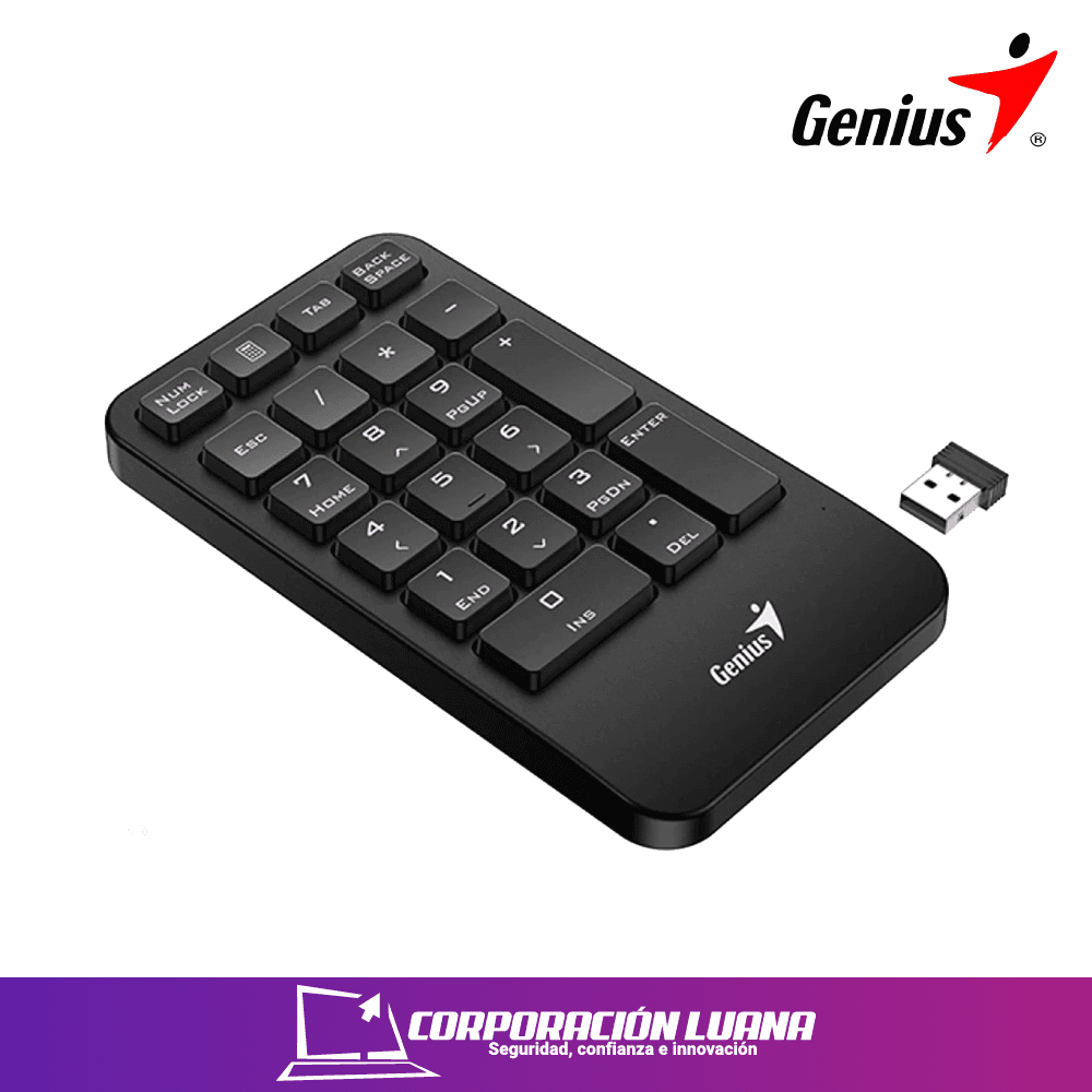 TECLADO NUMERICO GENIUS NUMPAD 1000 ( 313200003400 ) CHOCOLATE KEYS | WIRELESS | NEGRO