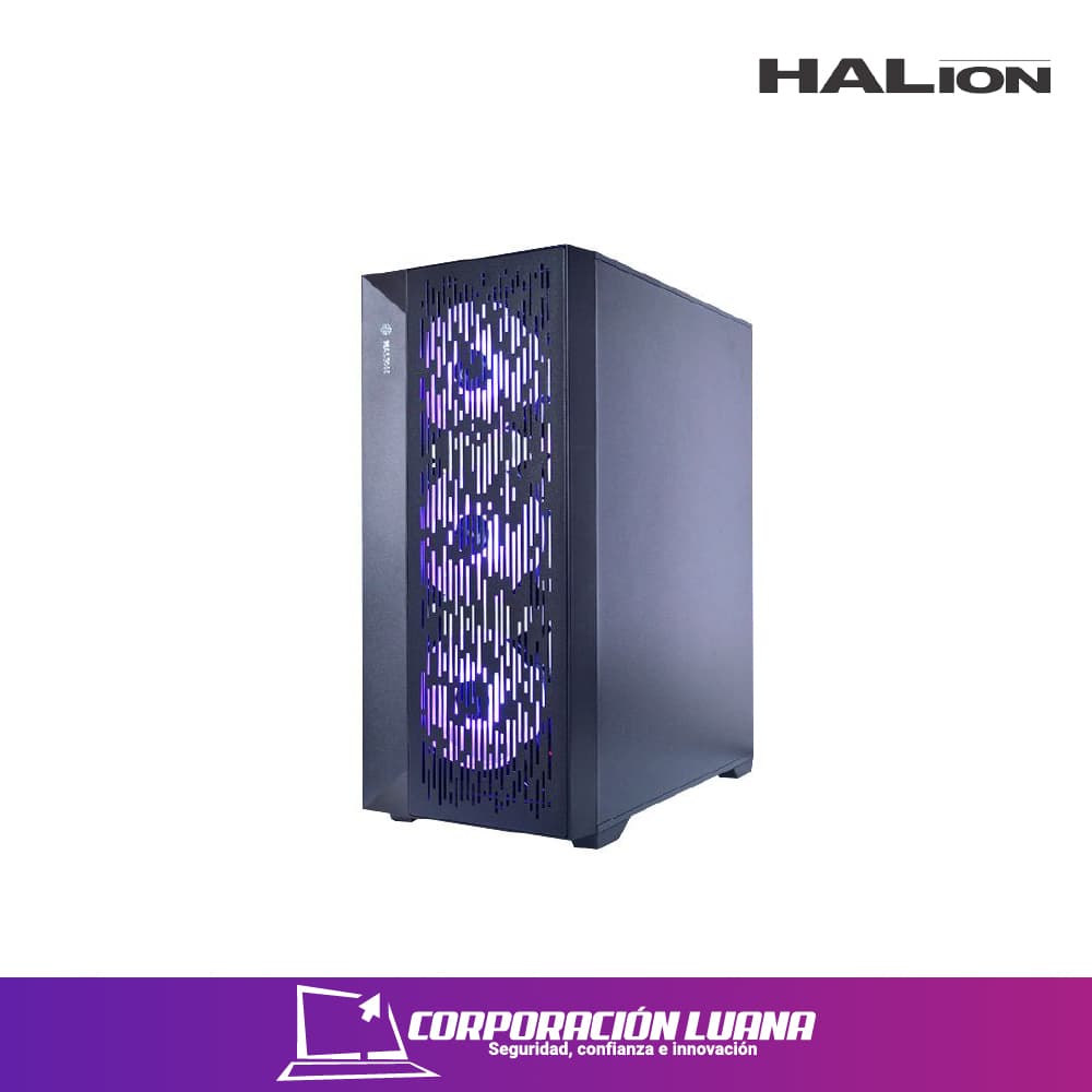 CASE GAMER HALION ( FOXTROT 02 ) S/FUENTE | X4 FAN | LED ARGB | NEGRO