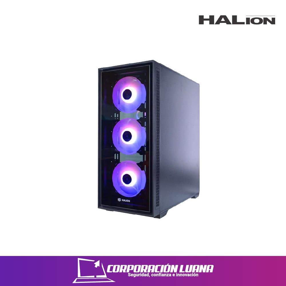 CASE GAMER HALION ( FOXTROT 05 ) S/FUENTE | X4 FAN | LED ARGB | NEGRO