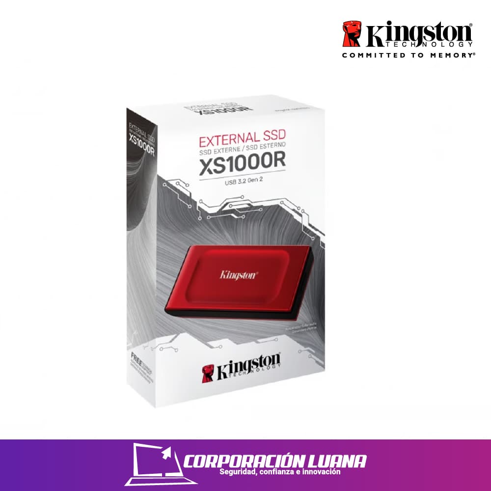 SSD EXTERNO KINGSTON 1TB ( XS1000R ) ROJO | 1050MB/S | USB 3.2