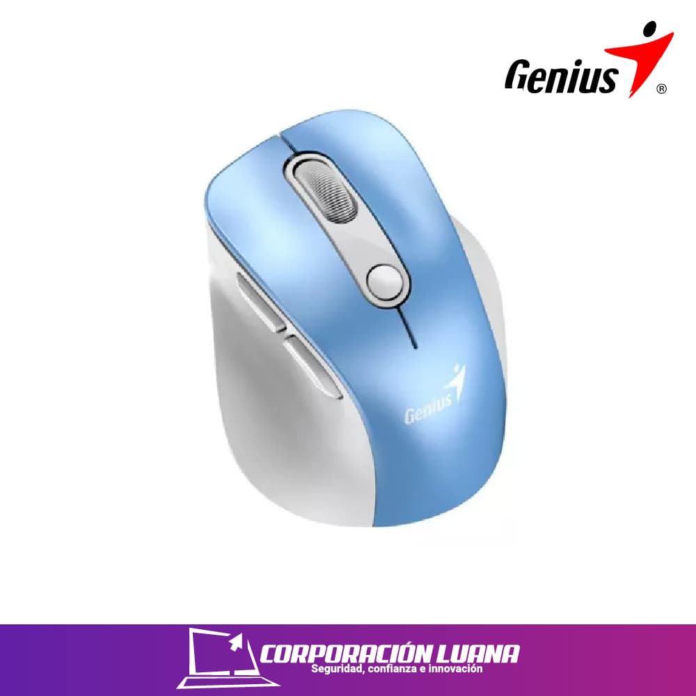 MOUSE INALAMBRICO GENIUS ERGO 9000S PRO ( 31030039401 ) DUAL RECARGABLE WIRELESS - BT | BLANCO AZUL | SILENT RGB