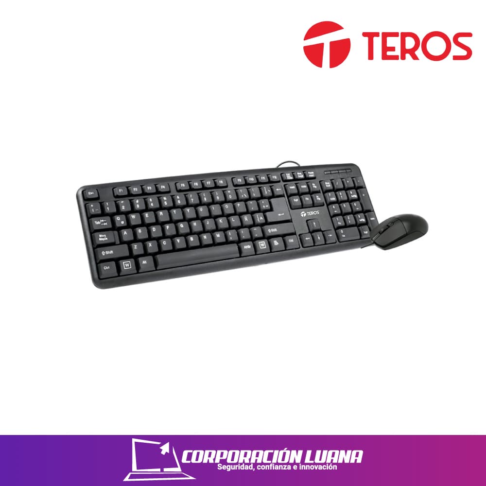 COMBO TECLADO Y MOUSE TEROS ( TE-4062N ) USB | ELEGANTE | NEGRO | ESPAÑOL