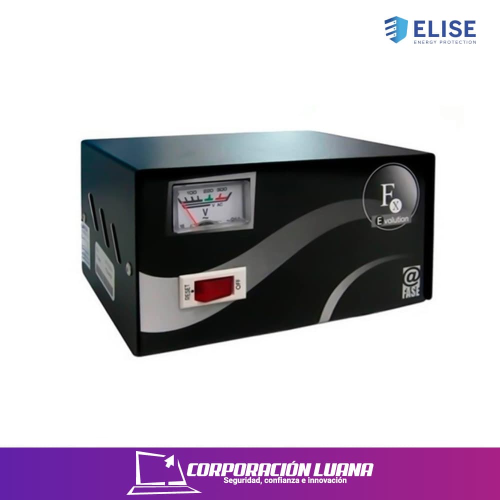 ESTABILIZADOR ELISE FASE FXE-10 1.0KVA 4 TOMAS 220VAC 1 TOMA BY-PASS
