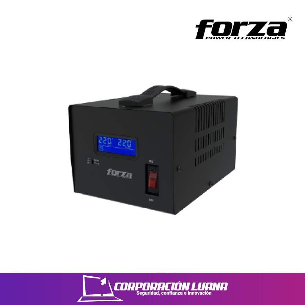 ESTABILIZADOR FORZA 6000VA ( FVR-6002 ) 3000W | 3 SALIDAS | PANTALLA LCD