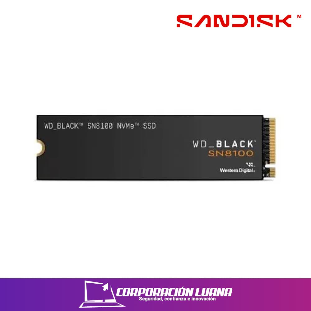 SSD M.2 WESTERN DIGITAL SN8100 2TB BLACK ( WDS200T1X0M ) NVME | 14900MB/S LECTURA - 14000 ESCRITURA