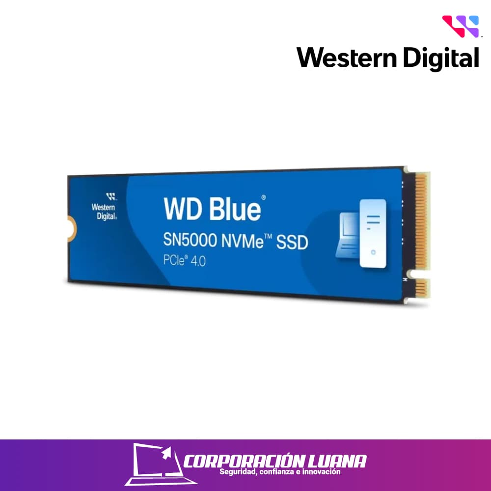 SSD WESTERN DIGITAL BLUE SN5000 500GB ( WDS500G48OE) NVME | PCIE GEN 4X4 | LECTURA 5000MBS | ESCRITURA 4000MBS