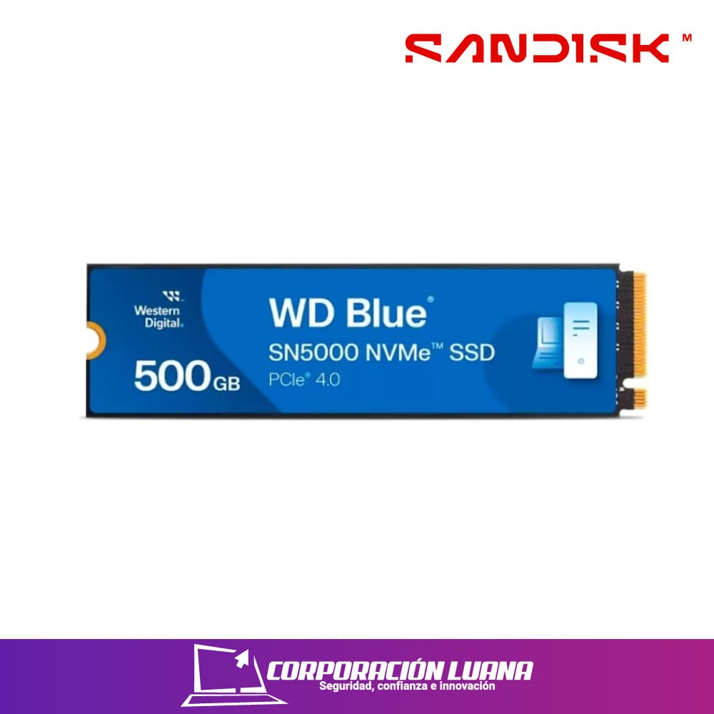 SSD WESTERN DIGITAL BLUE SN5000 500GB ( WDS500G48OE) NVME | PCIE GEN 4X4 | LECTURA 5000MBS | ESCRITURA 4000MBS