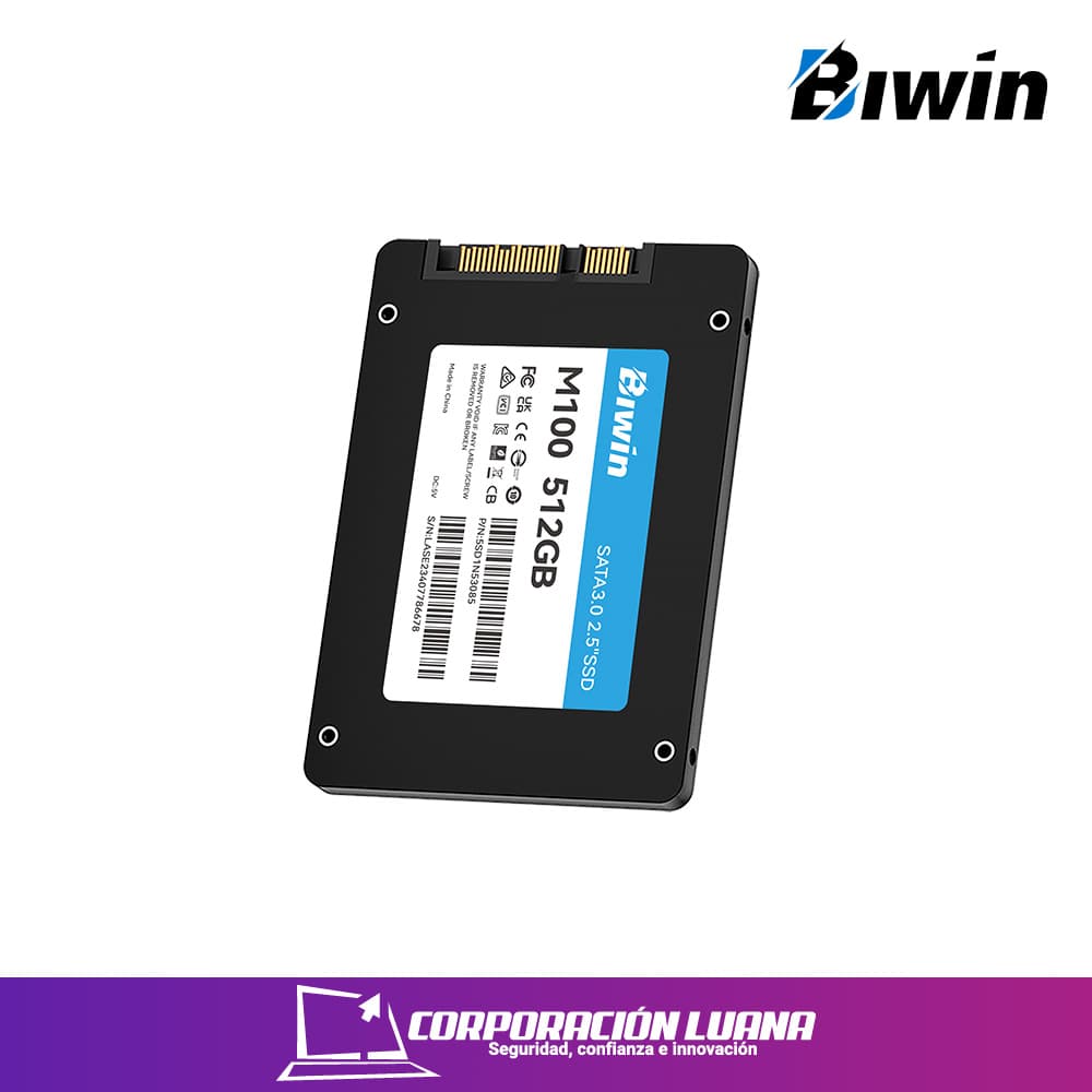 SSD SATA BIWIN M100 512GB ( SSDSBM10512G ) LECTURA 550 MBS - ESCRITURA 480 MBS