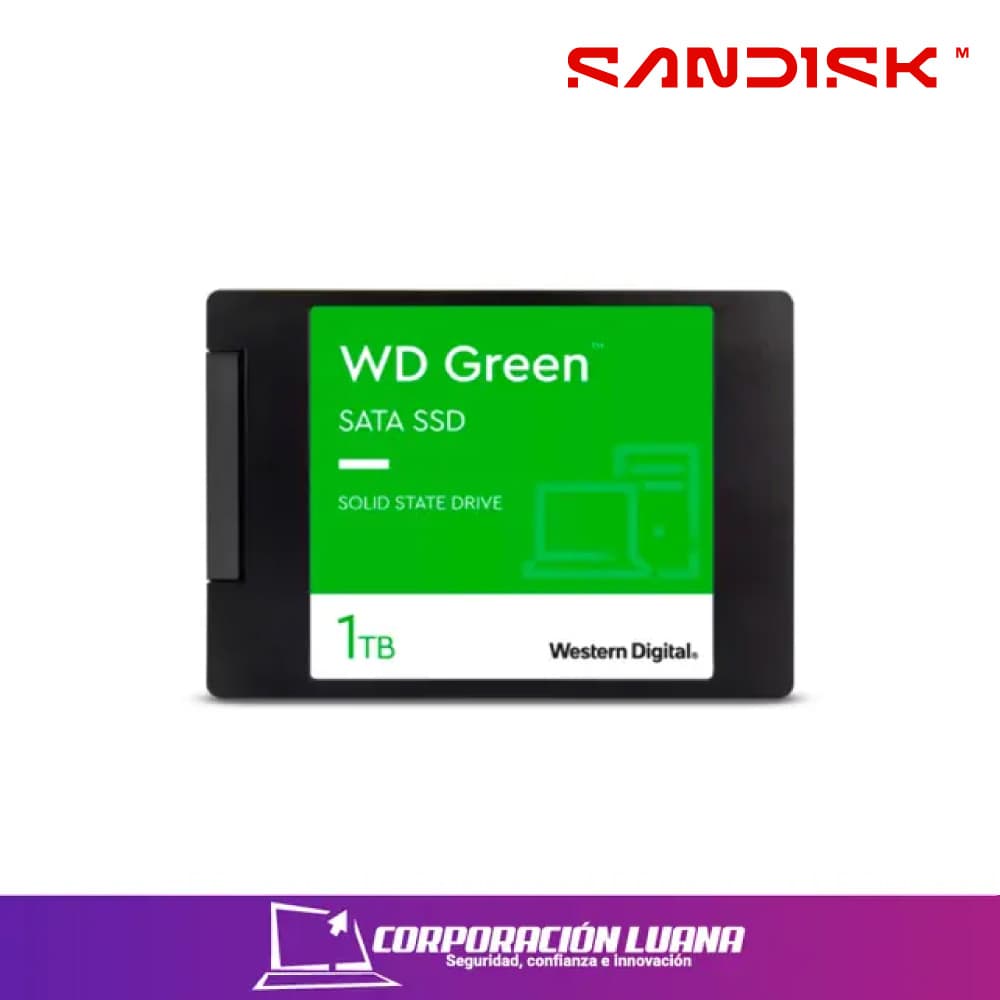 SSD SATA WESTERN DIGITAL 1TB ( WDS100TG5G0A-00CPT0 ) VERDE | LECTURA 545 MBS