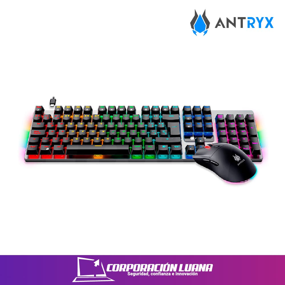 COMBO ANTRYX GAMER INALAMBRICO GC-4500 ( AGC-4500TXKBL-SP ) TECLADO+MOUSE | WIFI - BT - USB | SWITCH BLUE | LED RGBT