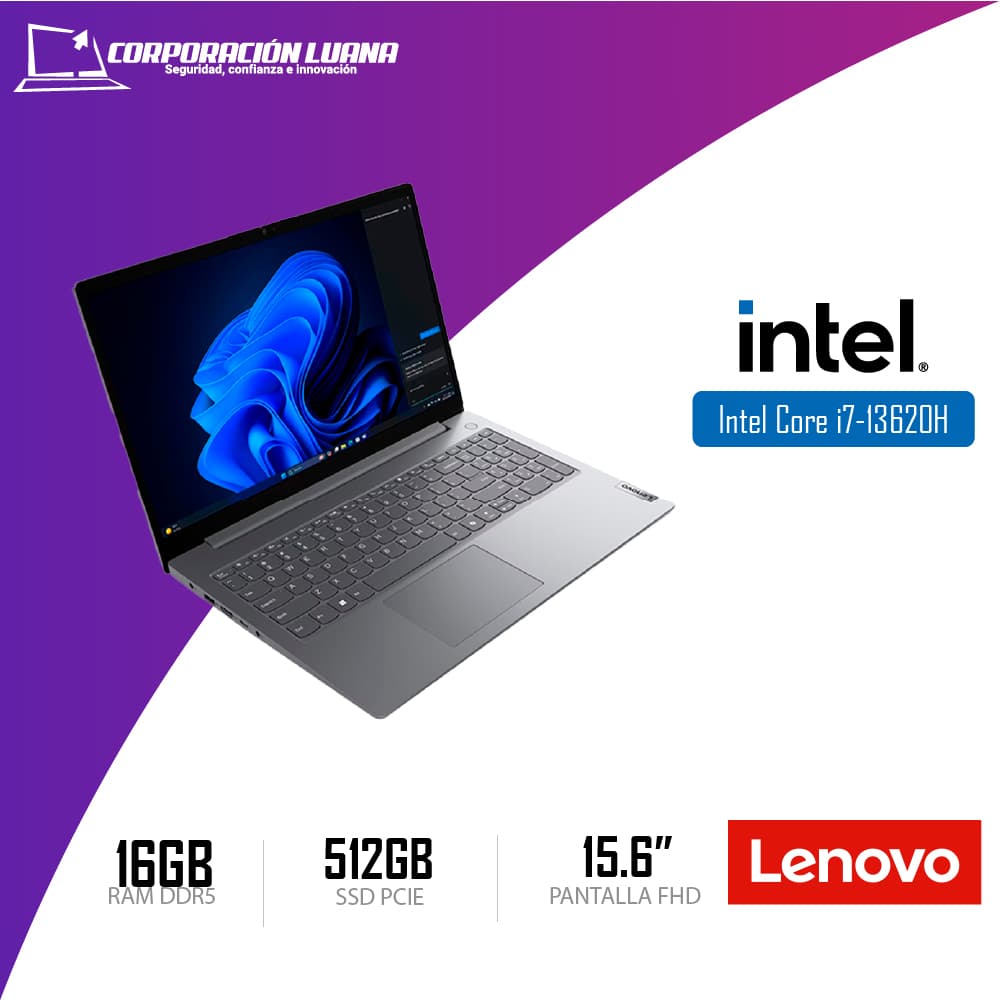 LAPTOP LENOVO V15 G5 IRL INTEL I7 13620H ( 83GW005HLD ) RAM 16GB DDR5 | SSD 512GB | 15.6" FHD | INTEGRADA | FREE OS | LUNA GREY