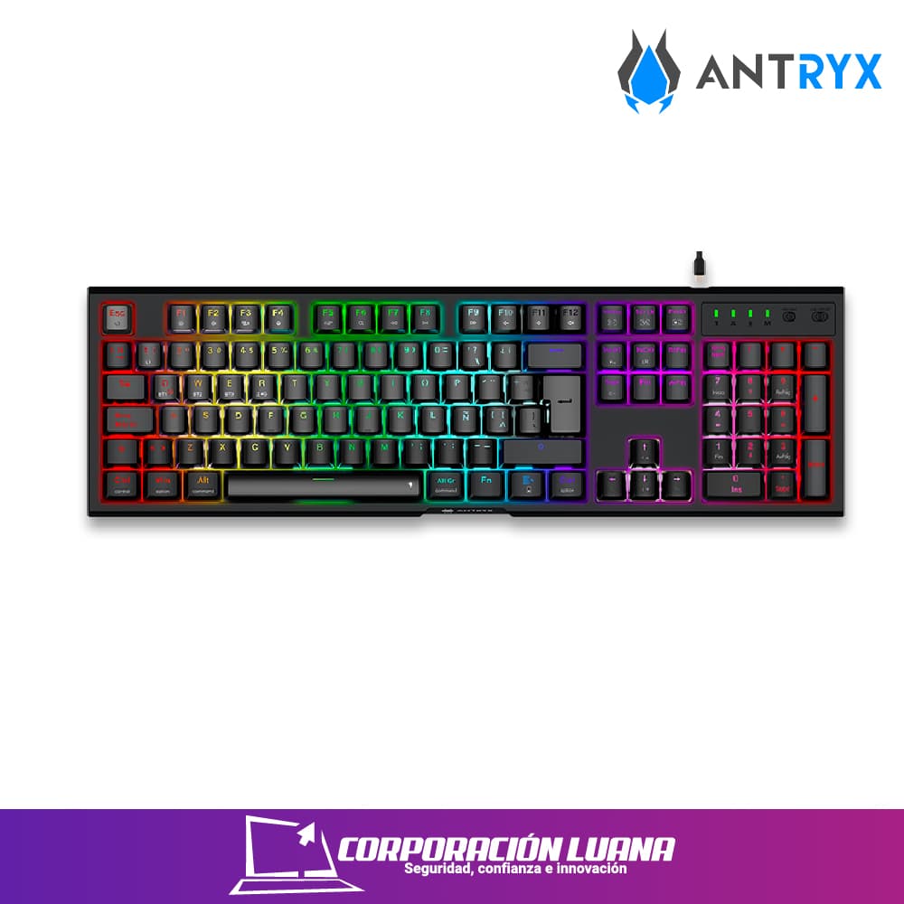 TECLADO MECANICO ANTRYX INALAMBRICO MK865 TRIX ( AMK-865TXKRE-SP ) SWITCH ROJO | NEGRO WIFI - USB - BT | LED RGB