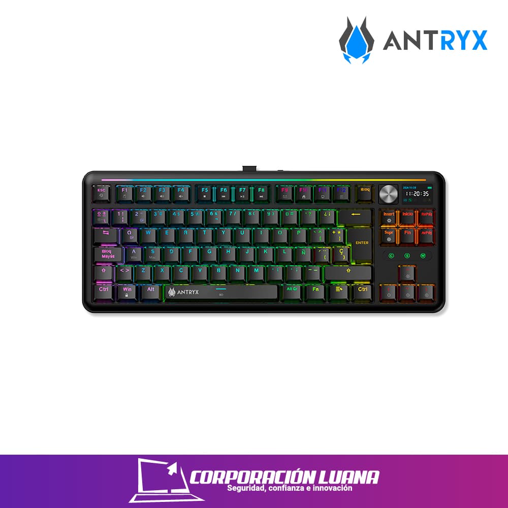 TECLADO MECANICO ANTRYX INALAMBRICO TK950 PRO ( ATK-950PKGRE-SP ) SWITCH ROJO | NEGRO | WIFI - BT- USB | LED RGB