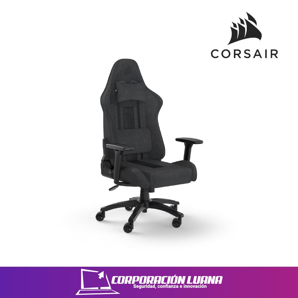 SILLA GAMER CORSAIR TC100 FABRIC ( CF-9010052-WW ) NEGRO | TEXTIL | REPOSABRAZOS | RECLINABLE