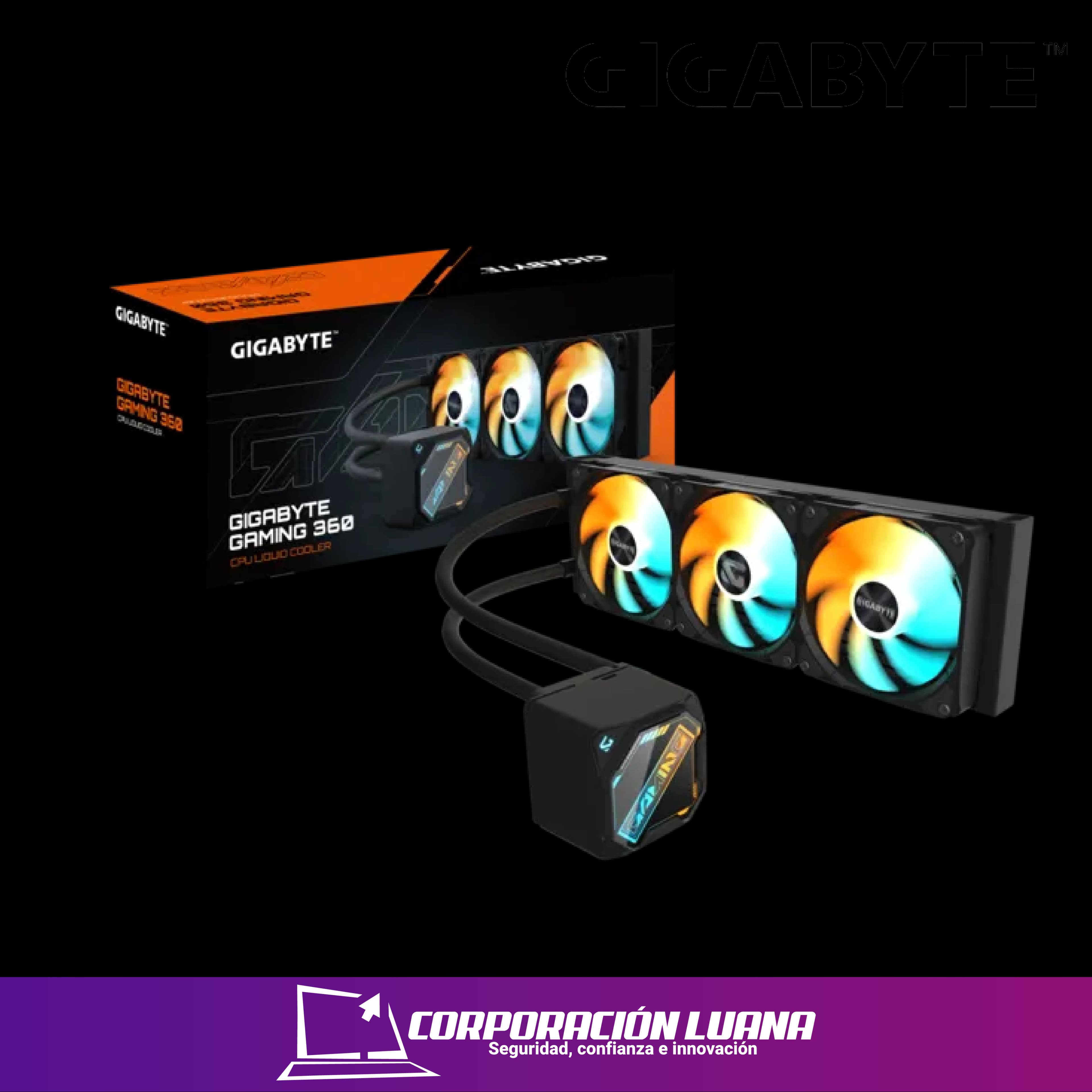 REFRIGERACION LIQUIDA GIGABYTE GAMING 360 ( GP-GIGABYTE GME 360 ) NEGRO | LED ARGB | AMD/INTEL