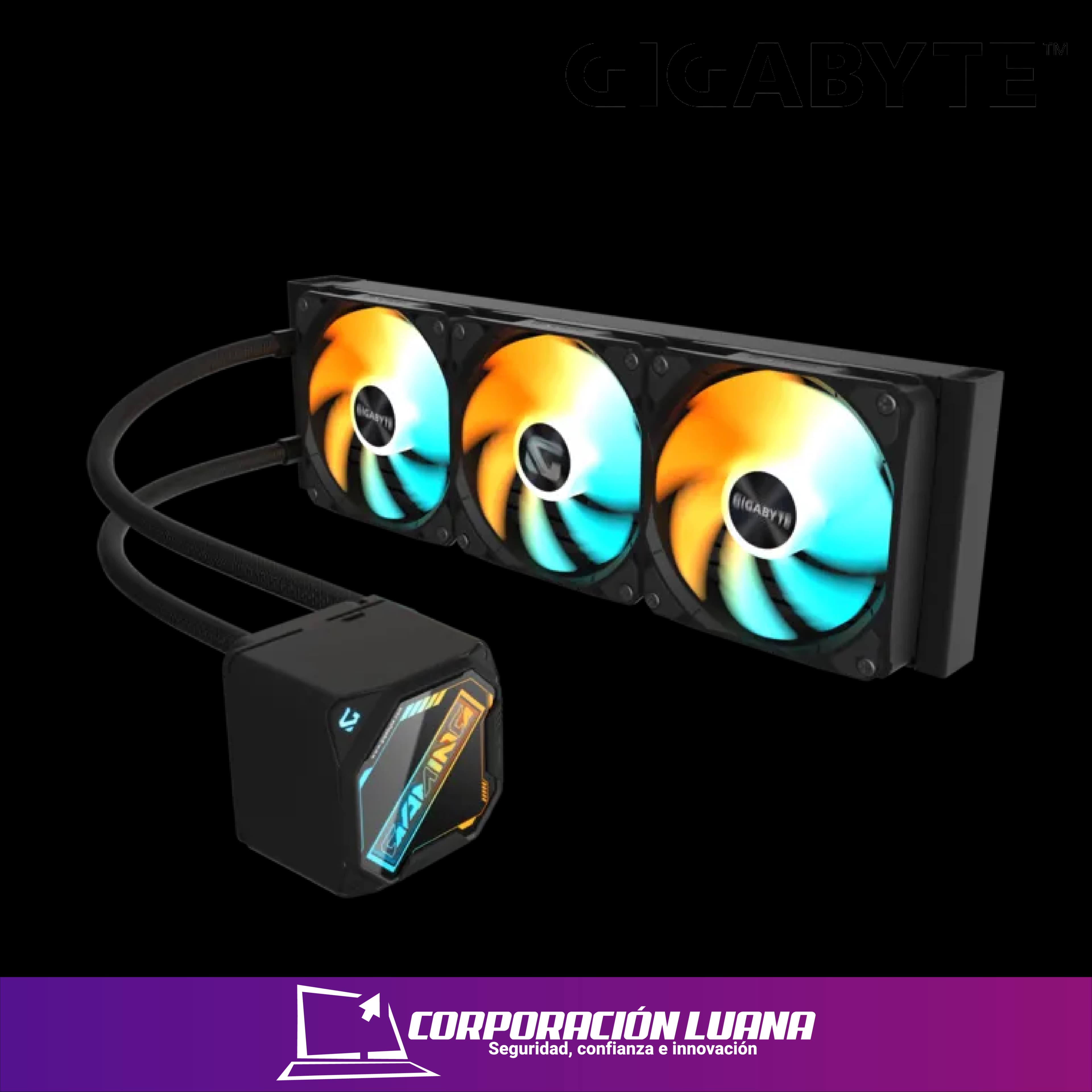 REFRIGERACION LIQUIDA GIGABYTE GAMING 360 ( GP-GIGABYTE GME 360 ) NEGRO | LED ARGB | AMD/INTEL