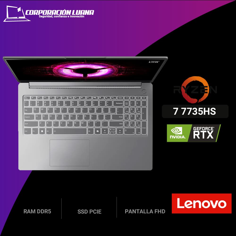 LAPTOP LENOVO LOQ 15ARP10E AMD RYZEN 7 7735HS ( 83S0001LLM ) RAM 16GB DDR5 | SSD 512GB | 15.6" FHD | RTX 4050 6GB | FREE OS | LUNA GREY
