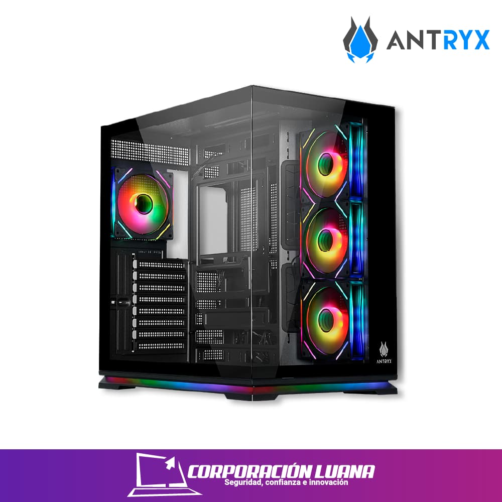 CASE ANTRYX FX 870 PRO INFINITY ( AC-FX870PK ) S/FUENTE | X4 FANES | NEGRO