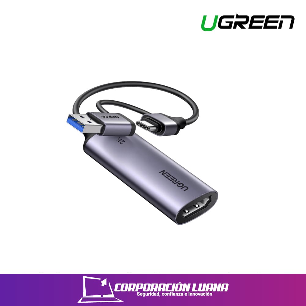 UGREEN 2K@30HZ VIDEO CAPTURE CARD ( 15389 ) HDMI TO USB 3.0 A / USB C