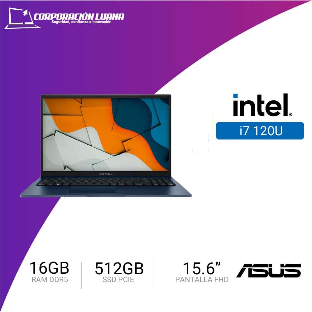 LAPTOP ASUS VIVOBOOK 15 INTEL CORE 120U ( X1504VA-BQ4055 ) RAM 16GB DDR5 | SSD 512GB | 15.6" FHD | INTEGRADA | FREE OS