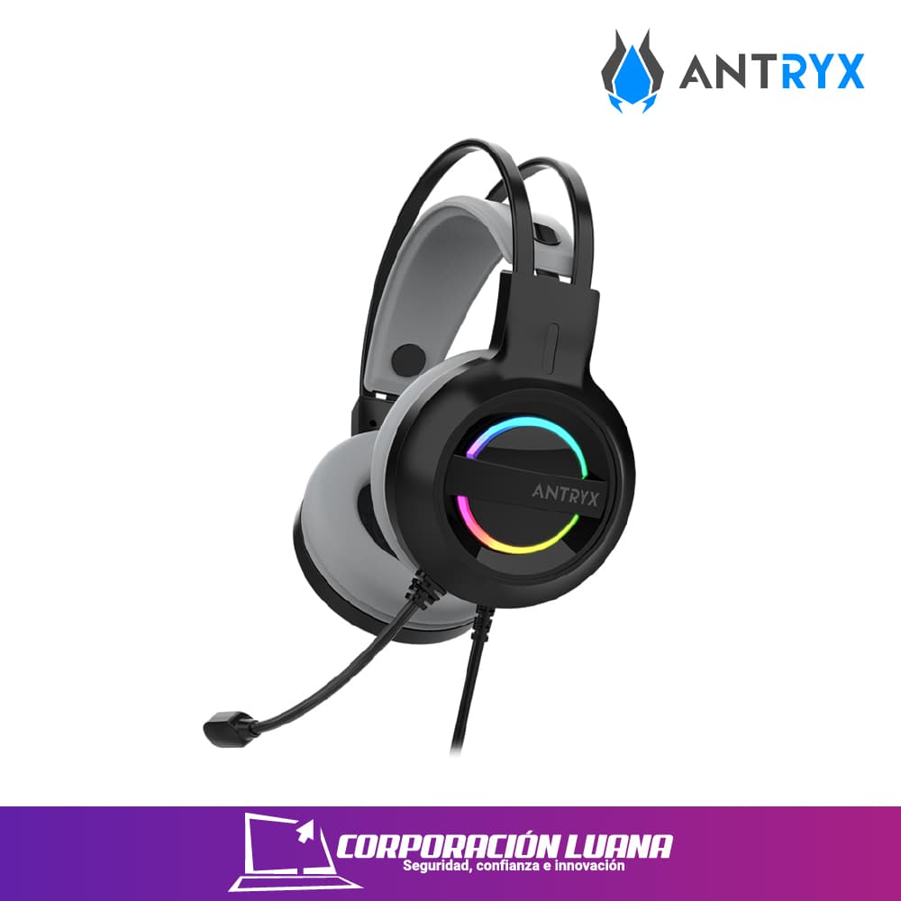 AUDIFONO C/MICROFONO ANTRYX IRIS-K ( AGH-7100KGY ) GRAY 7.1 VIRTUAL USB