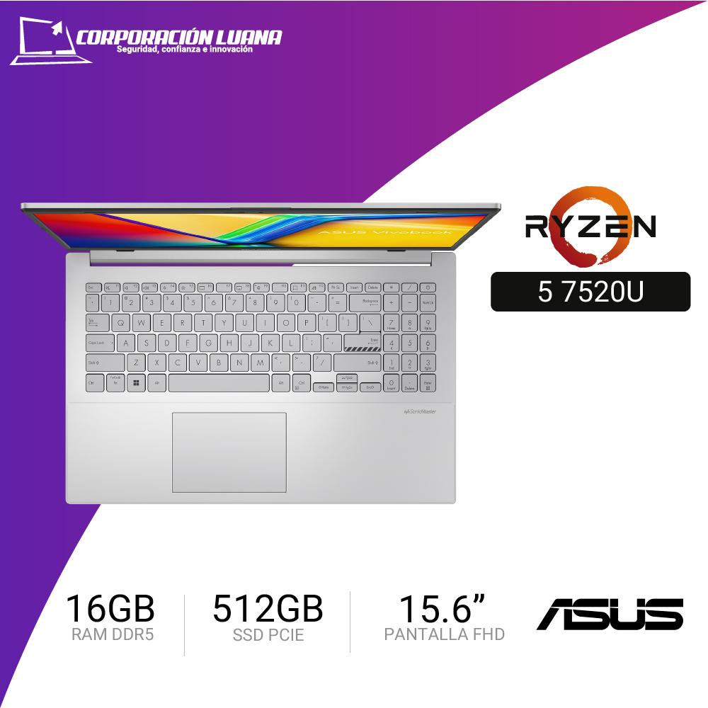 LAPTOP ASUS VIVOBOOK GO 15 AMD RYZEN 5 7520U ( E1504FA-NJ545 ) RAM 16GB DDR5 | SSD 512GB | 15.6" FHD | FREE OS