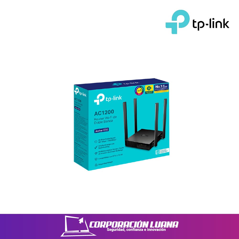 ROUTER INALAMBRICO TP-LINK AC1200 ( ARCHER C50 ) DUAL BAND TL-ARCHERC50