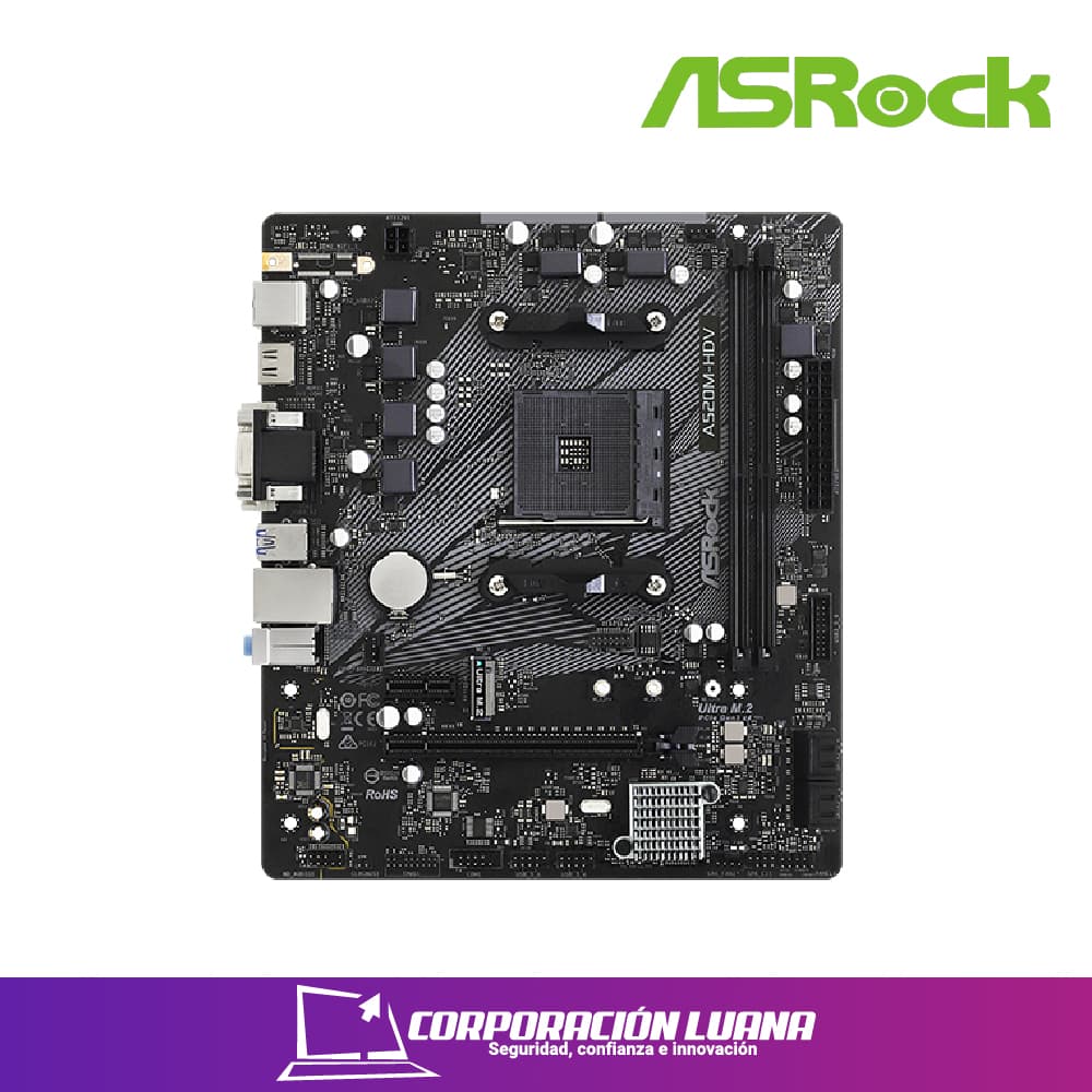 MOTHERBOARD ASROCK A520M-HDV ( 90-MXBE50-A0UAYZ ) AM4 | DDR4