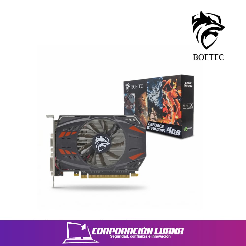 TARJETA DE VIDEO BOETEC GEFORCE ( GT740 ) 4GB | DDR5 | 128 BITS | X1 FAN