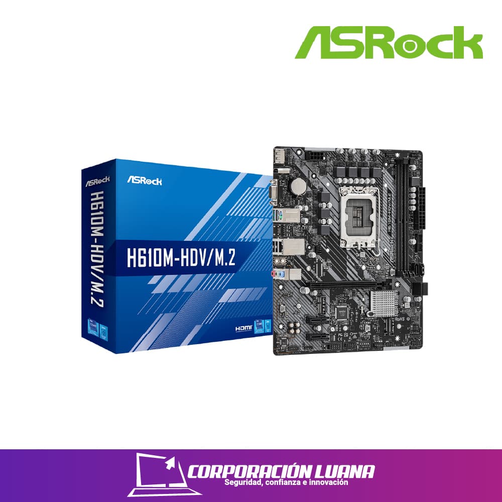 MOTHERBOARD ASROCK H610M HDV M.2 ( 90-MX-BJH0-A0UAYZ ) DDR4 | LGA1700