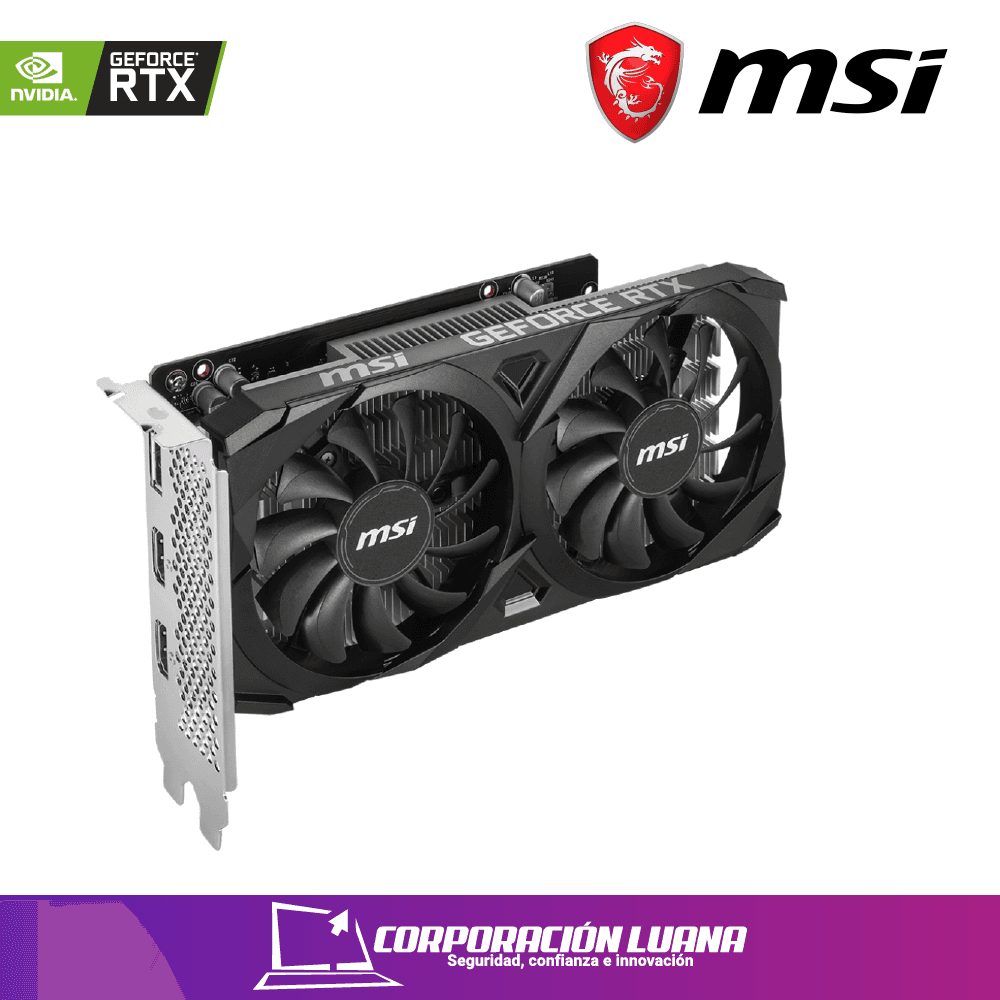 TARJETA DE VIDEO MSI RTX 3050 VENTUS OC ( 912-V812-016 ) GDDR6 - 6GB | X2 FANES | 96 BITS | X2 HDMI - 1 DP