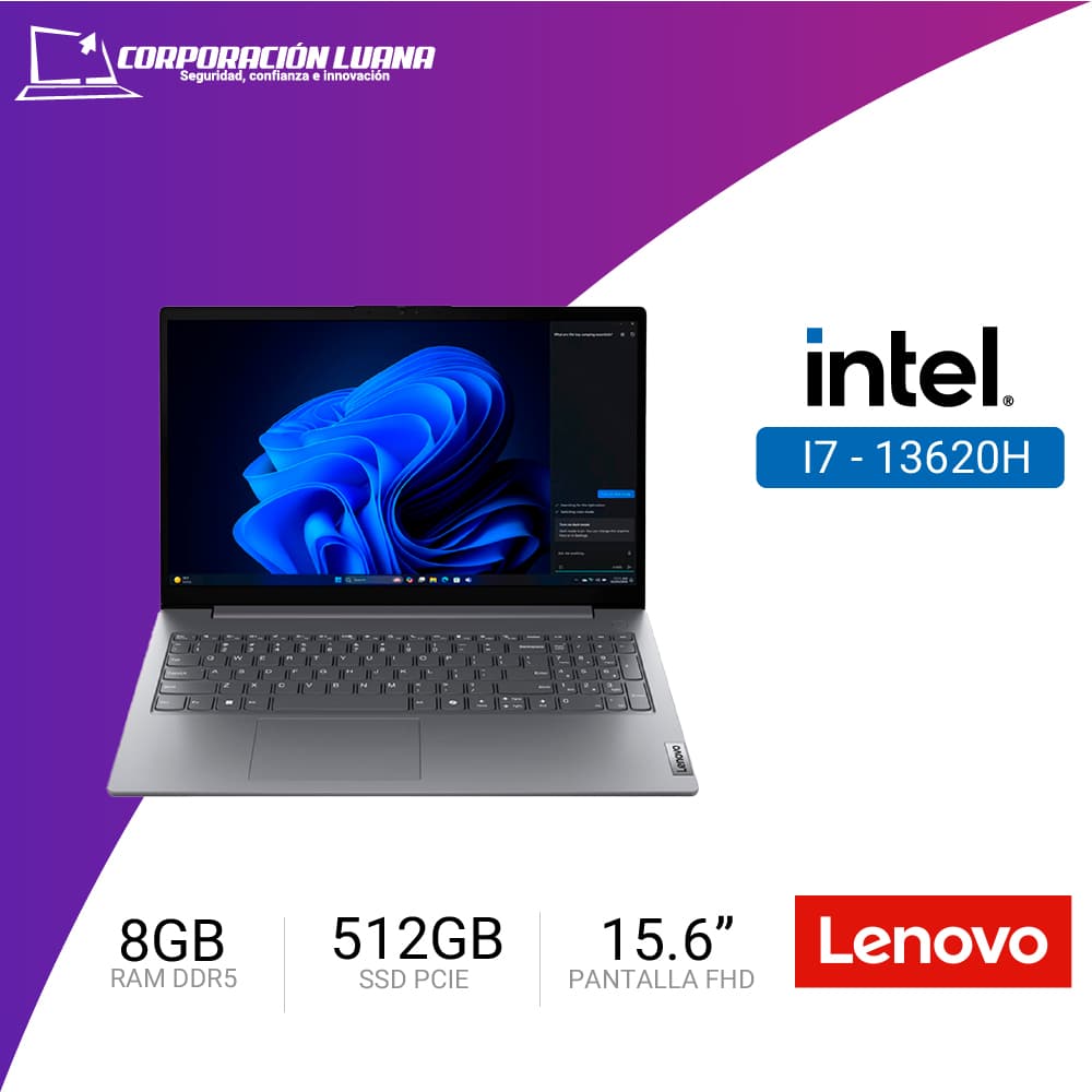 LAPTOP LENOVO V15 G5 IRL INTEL I5 13420H ( 83GW005LLD ) RAM 8GB DDR5 | SSD 512GB | 15.6" FHD | INTEGRADA | FREE OS | LUNA GREY