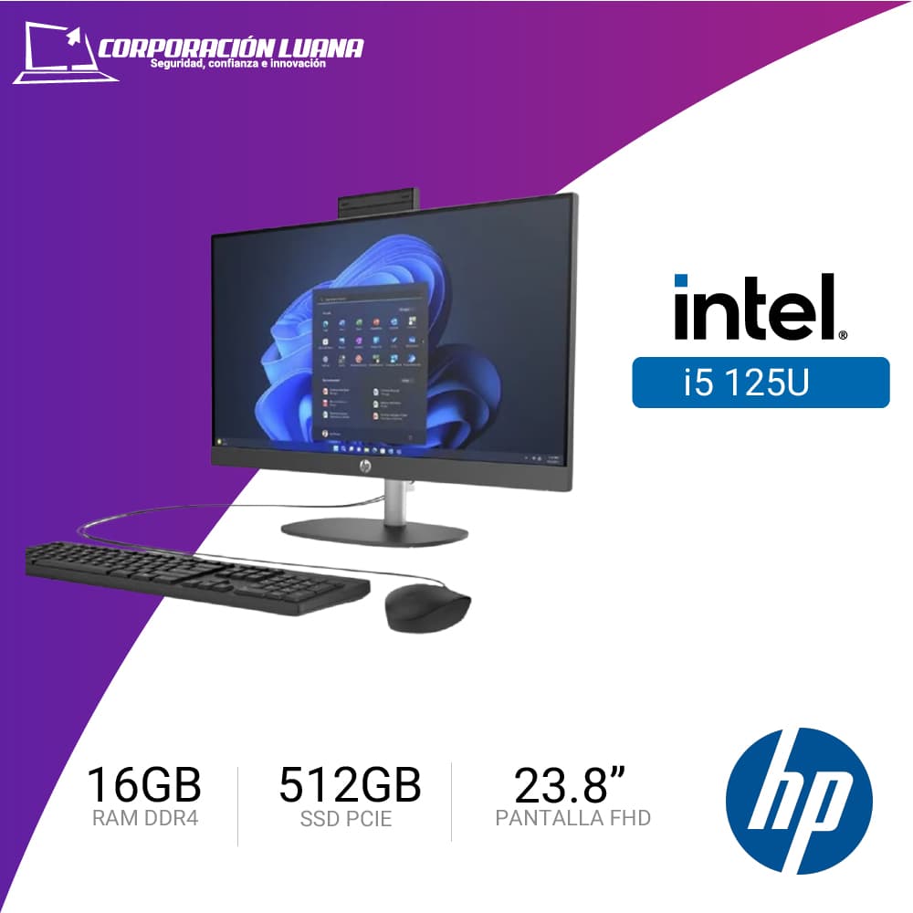 COMPUTADORA HP PRO ONE INTEL CORE I5 125U 240 G10 ( CQ1V5IT#ABM ) RAM 16GB | SSD 512GB | INTEGRADO | FREE OS