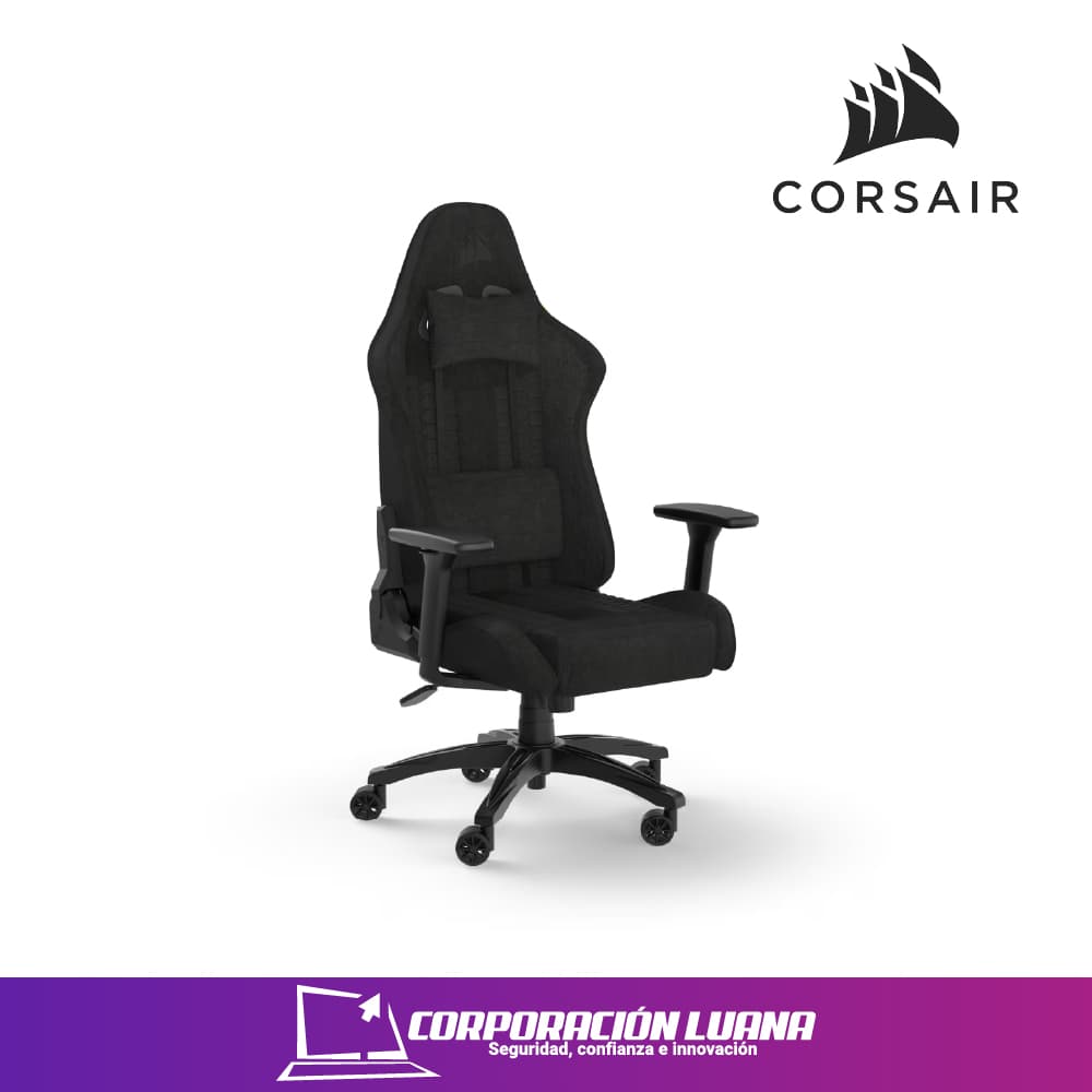 SILLA GAMER CORSAIR TC100 FABRIC ( CF-9010051-WW ) NEGRO | TEXTIL | REPOSABRAZOS | RECLINABLE