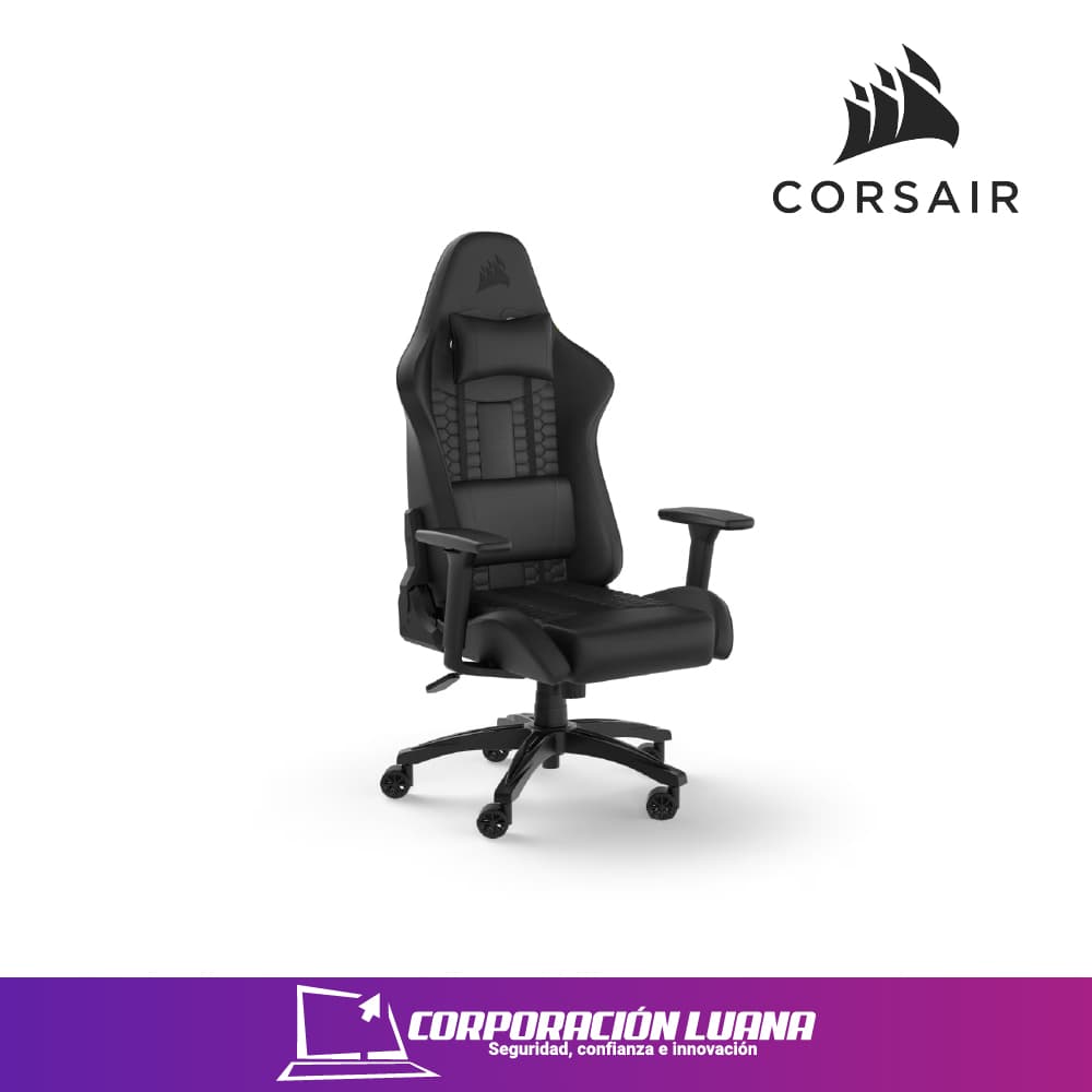 SILLA GAMER CORSAIR TC100 LEATHERETTE ( CF-9010050-WW ) NEGRO NEGRO | POLIPIEL | RECLINABLE