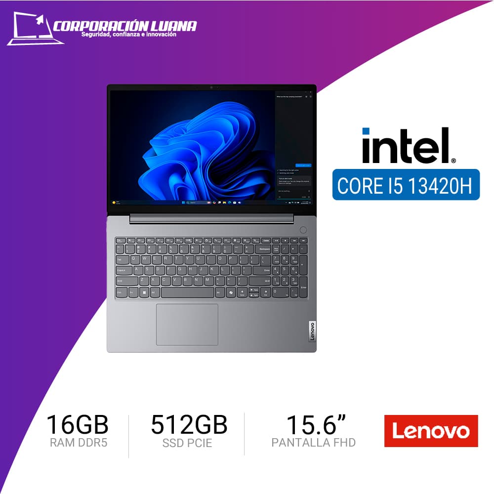 LAPTOP LENOVO V15 G5 IRL INTEL CORE I5 13420H ( 83GW005JLD ) RAM 16GB DDR5 | SSD 512GB | 15.6" FHD | INTEGRADA | FREE OS