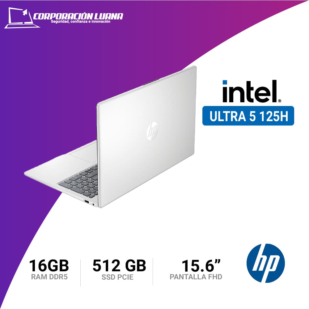 LAPTOP HP 15-FD1253LA INTEL CORE ULTRA 5 125H ( C2LD3LA#ABM ) 16GB DDR5 | SSD 512GB | 15.6" FHD | INTEGRADA | FREE OS | PLATINO