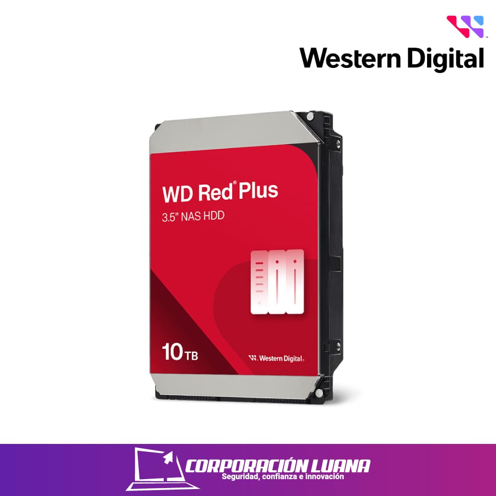 DISCO DURO WESTERN DIGITAL 10TB ROJO PLUS ( WD100EFGX-68CPLN0 ) PARA NASWARE | SATA 6GB/S