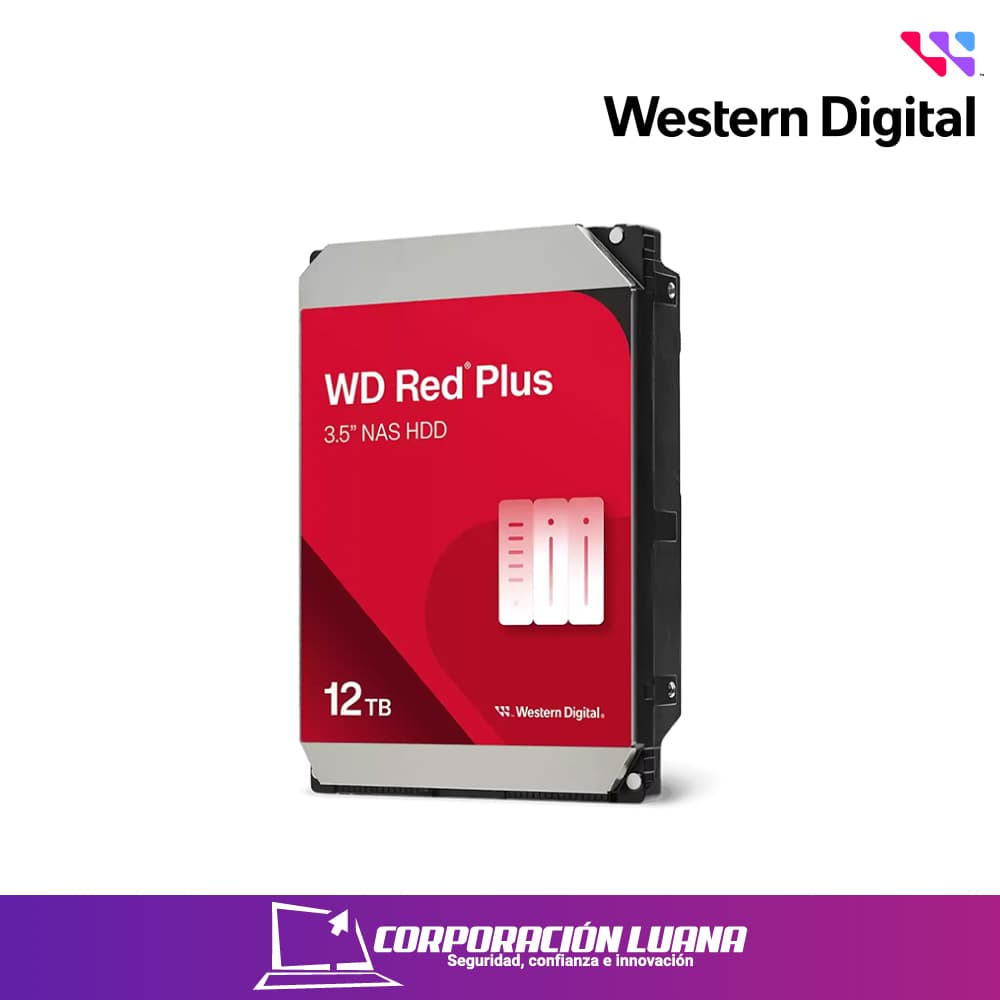 DISCO DURO WESTERN DIGITAL 12TB ROJO PLUS ( WD120EFGX-68CPHN0 ) PARA NASWARE | SATA 6GB/S