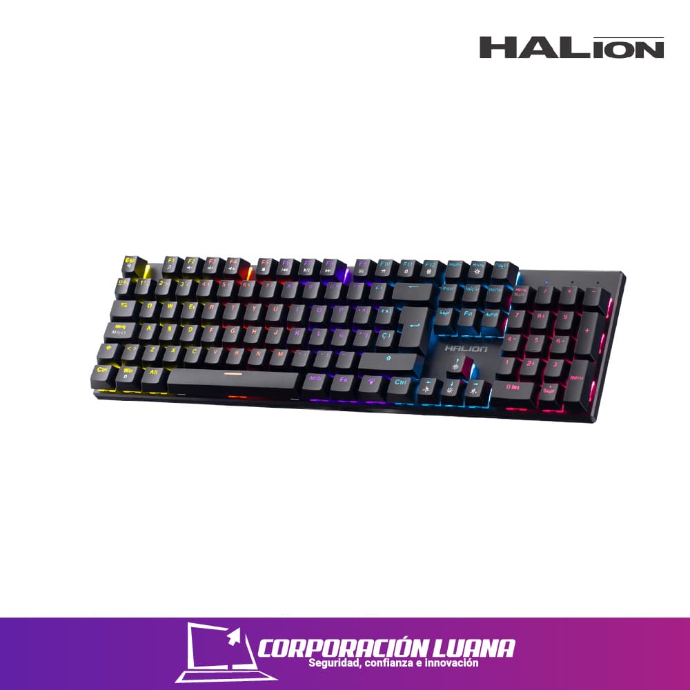 TECLADO MECANICO HALION COMANCHE 105 ( KM203 ) SWITCH RED | RAINBOW