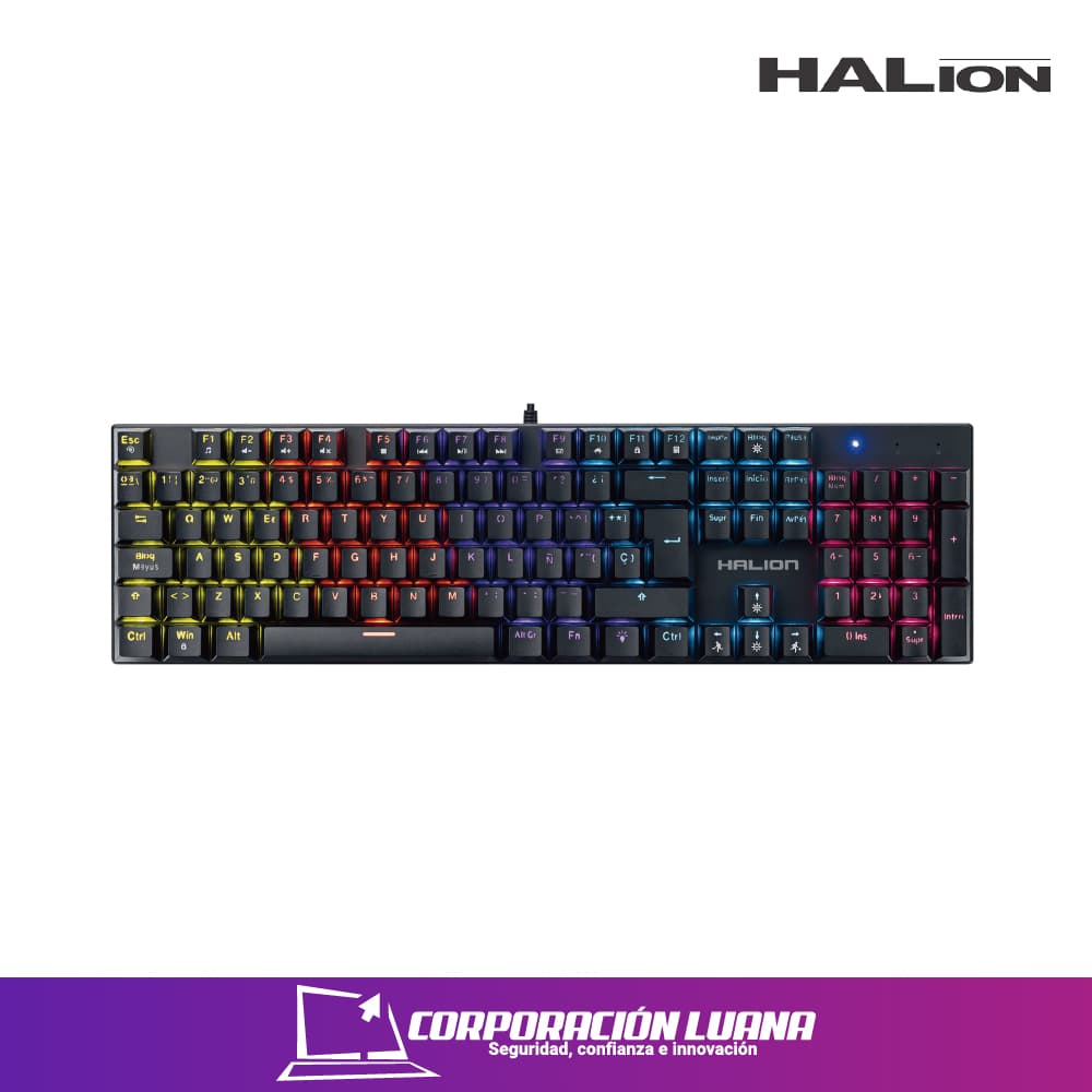 TECLADO MECANICO HALION COMANCHE 105 ( KM203 ) SWITCH RED | RAINBOW