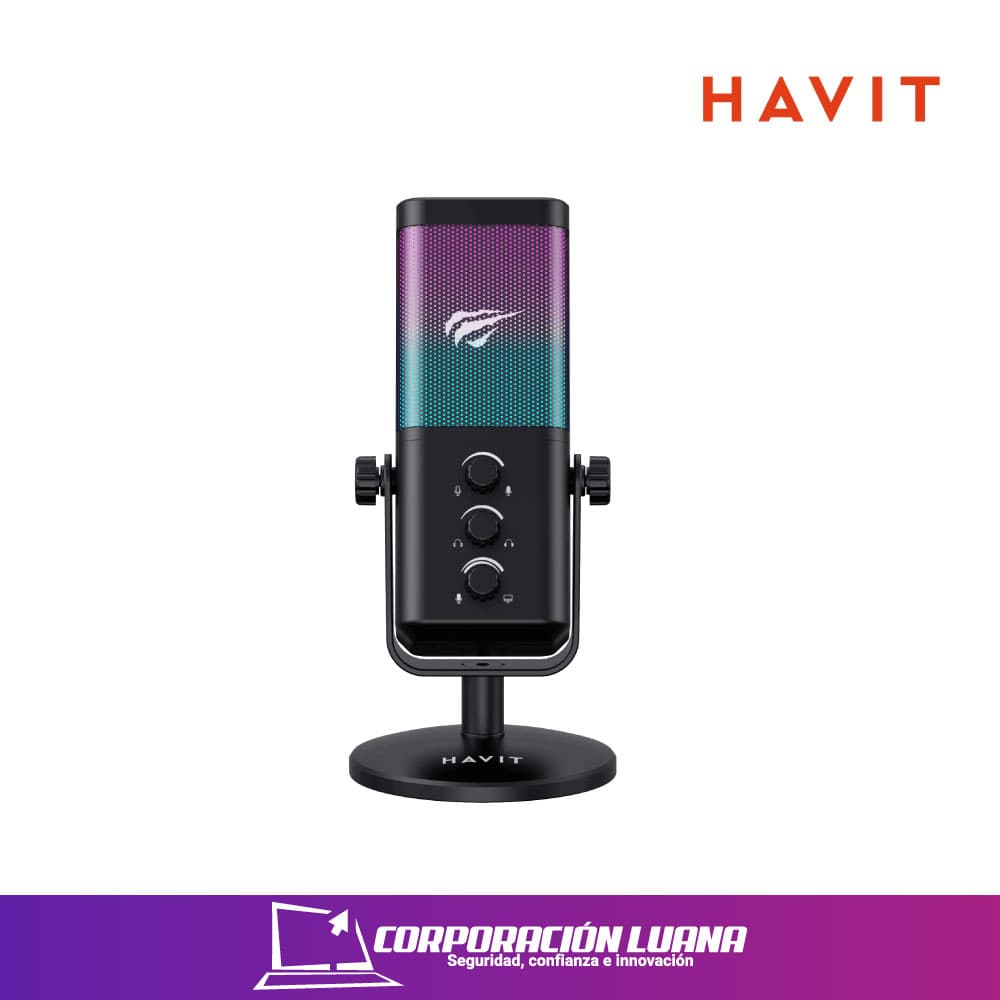 MICROFONO HAVIT GAMENOTE ( GK65 ) NEGRO | RGB