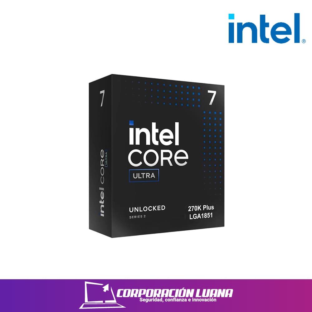 PROCESADOR INTEL CORE ULTRA 7 270K PLUS ( BX80768270K ) 3.7 GHZ - 5.5 GHZ | 36MB CACHE | SMART CACHE | LGA1851