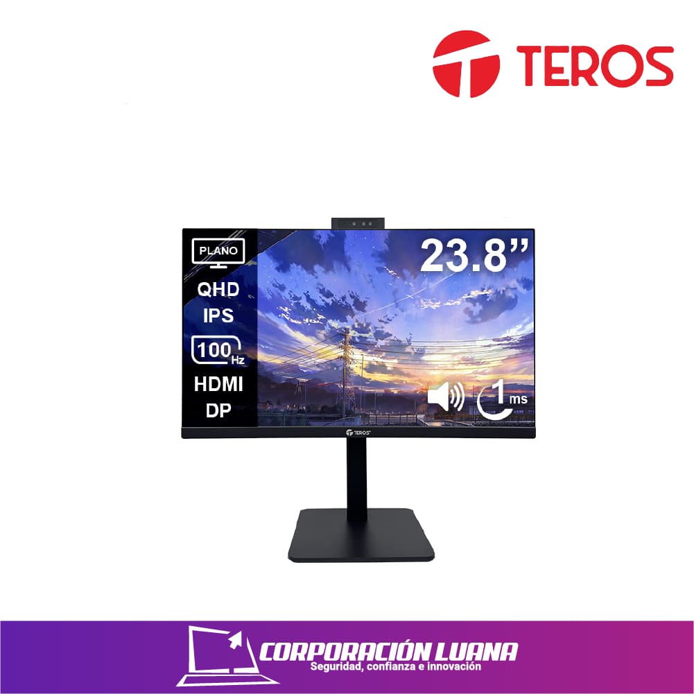 MONITOR TEROS 23.8" ( TE-2416CS ) IPS | QHD - 100HZ | 1MS | HDMI - DP | CAMARA Y MICROFONO