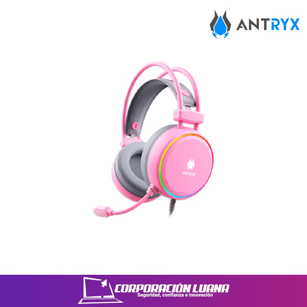 AUDIFONOS C/MICROFONO ANTRYX ( AGH-750PK ) ROSA | 7.1 | USB