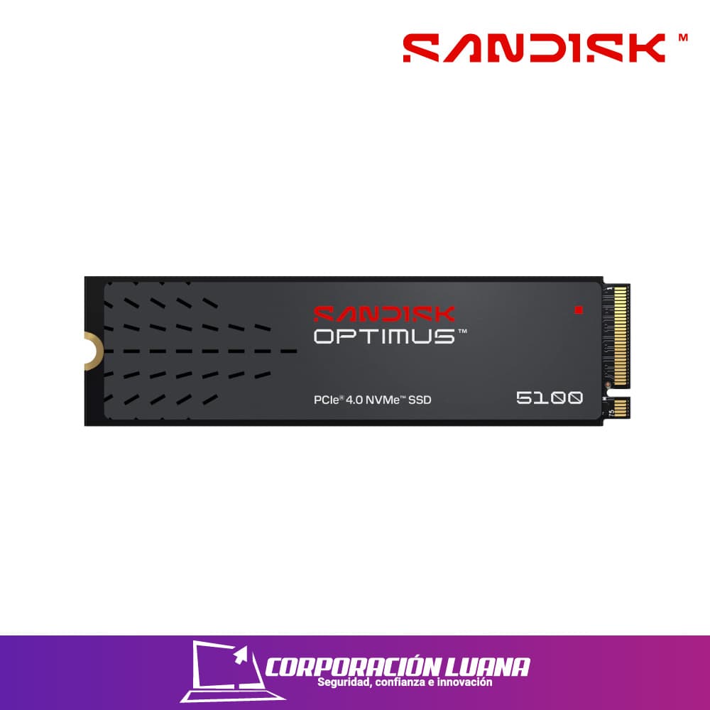 SSD SANDISK OPTIMUS 1TB 5100 ( SDSP51100TAN-000E0 ) NVME PCIE 4.0 | LECTURA 7100 MB/S - ESCRITURA 6700 MB/S | SIN DISIPADOR