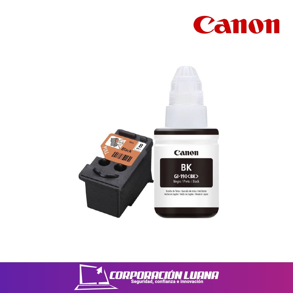 MEGA KIT CANON ( BH-1 + GI-190BK ) CABEZAL NEGRO + BOTELLA NEGRA