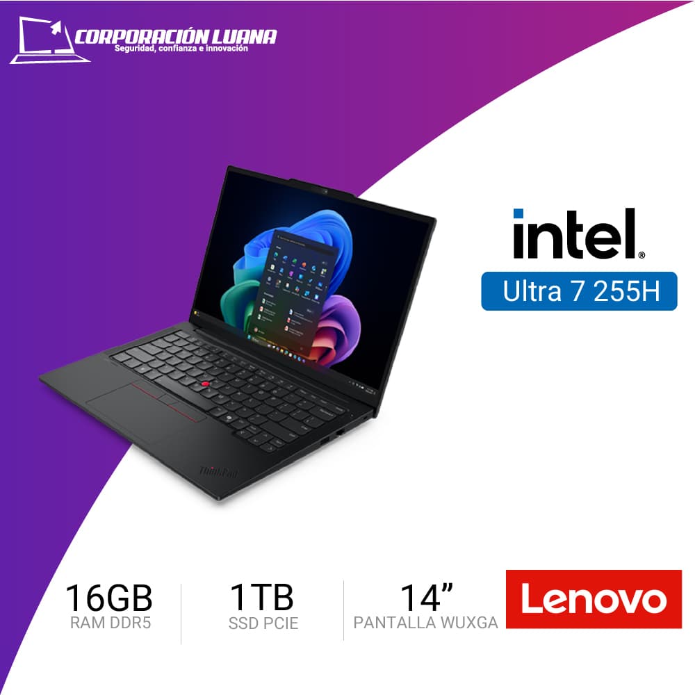 LAPTOP LENOVO THINKPAD E14 GEN 7 INTEL CORE ULTRA 7 255H ( 21SY000WLM ) RAM 16GB DDR5 | SSD 1TB | 14" WUXGA IPS | INTEGRADA | WINDOWS 11 PRO