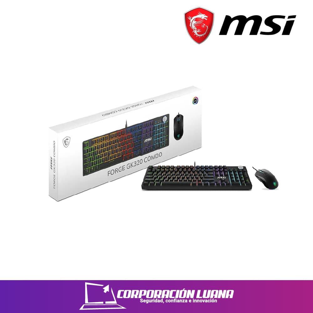 COMBO MSI FORGE GK320 ( FORGE-GK320-COMBO-RED-US ) TECLADO + MOUSE | MECANICO | LED RGB
